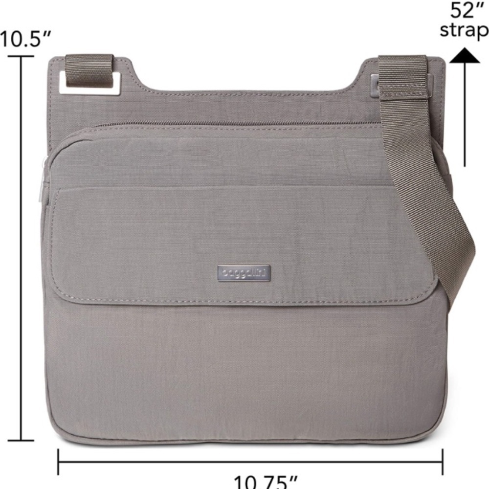 Baggallini Hailey gray (taupey) crossbody adjustable strap bag - Picture 2 of 16